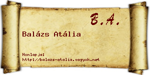 Balázs Atália névjegykártya